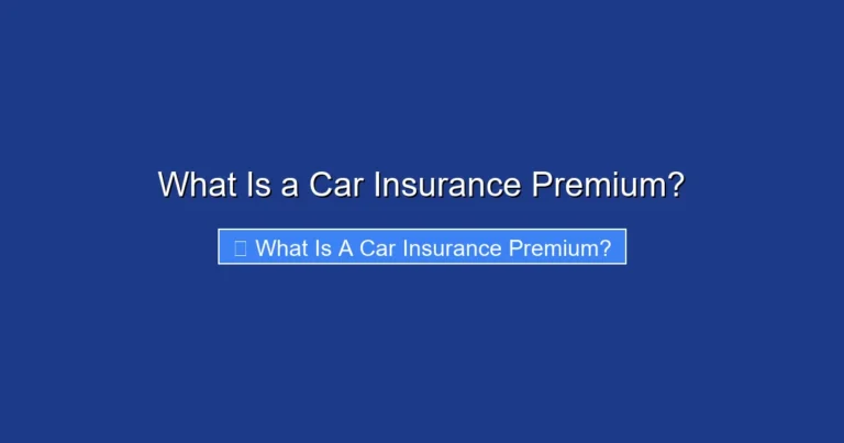 What Is a Car Insurance Premium?