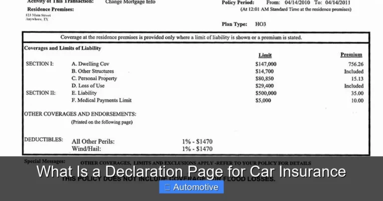 What Is a Declaration Page for Car Insurance