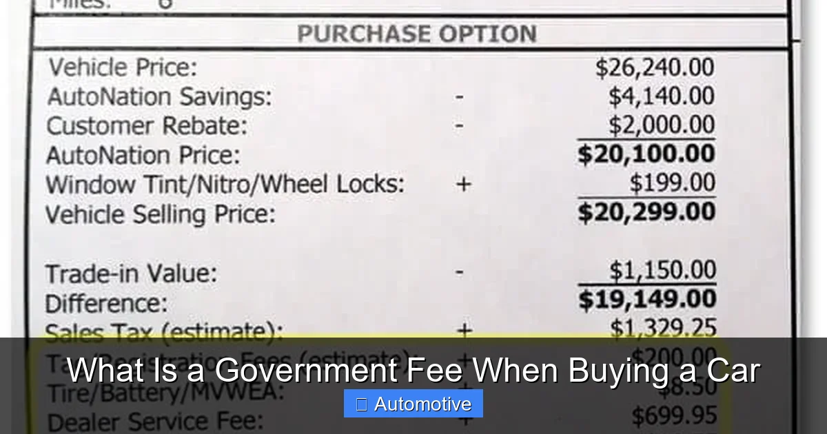 What Is a Government Fee When Buying a Car