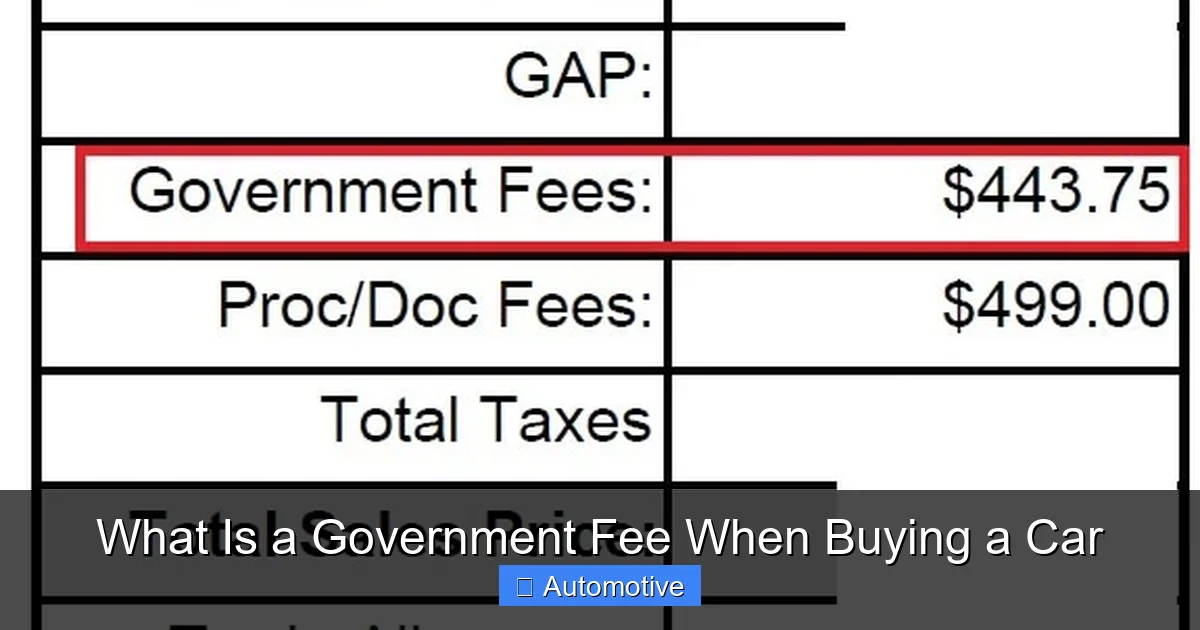 What Is a Government Fee When Buying a Car