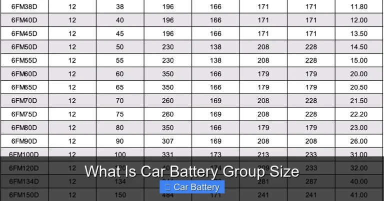 What Is Car Battery Group Size