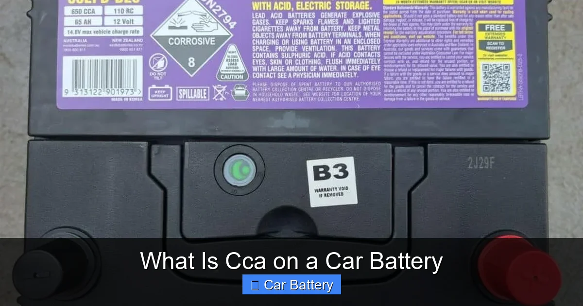 What Is Cca on a Car Battery