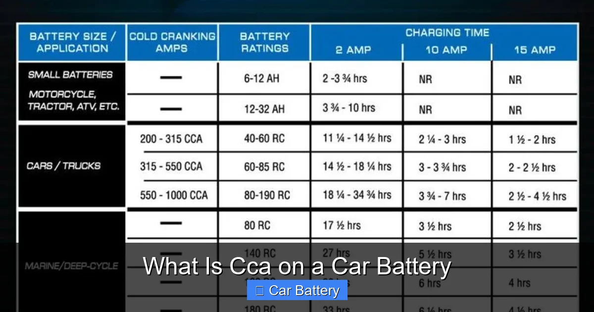 What Is Cca on a Car Battery