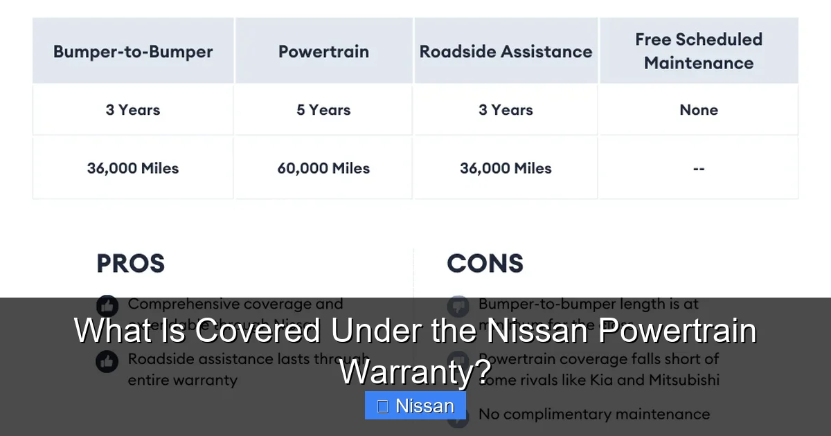 What Is Covered Under the Nissan Powertrain Warranty?