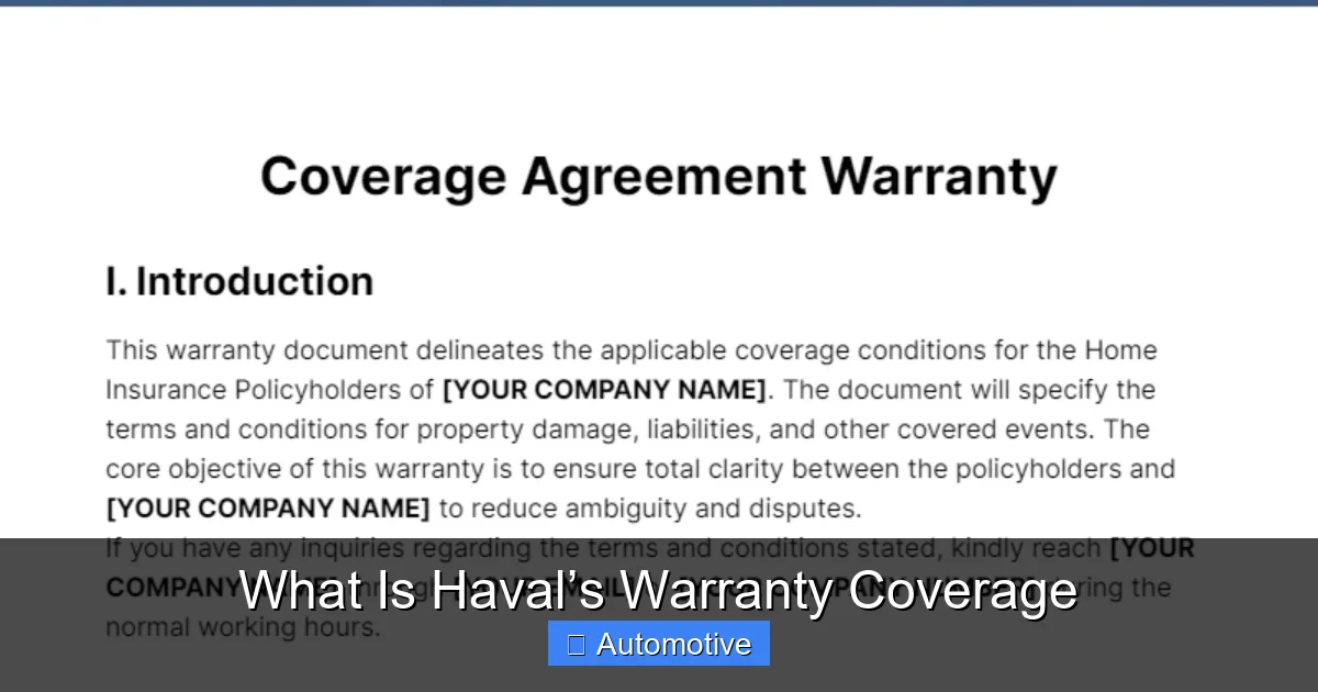 What Is Haval’s Warranty Coverage