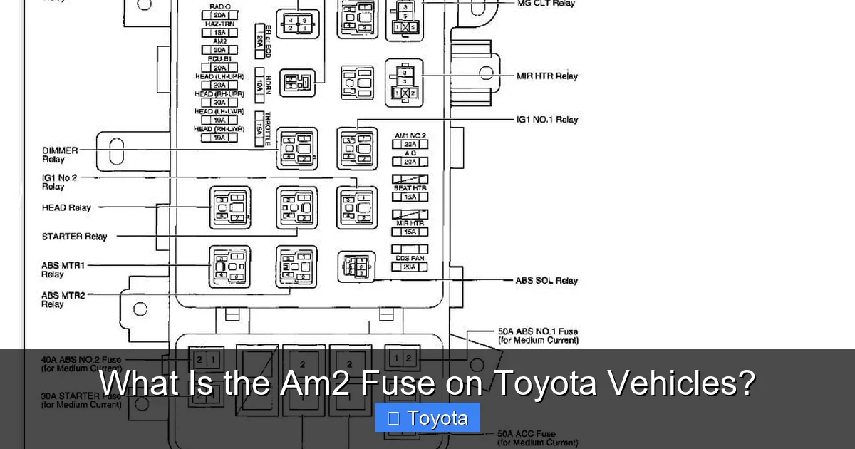 What Is the Am2 Fuse on Toyota Vehicles?