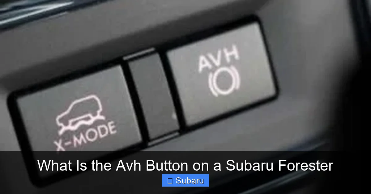What Is the Avh Button on a Subaru Forester