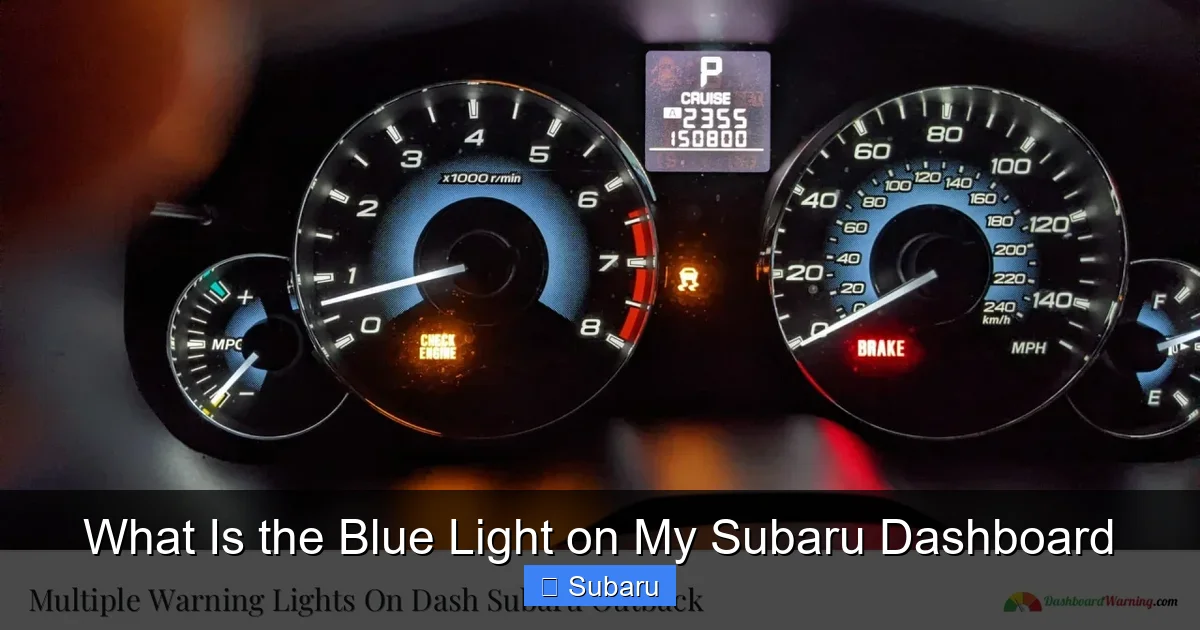 What Is the Blue Light on My Subaru Dashboard