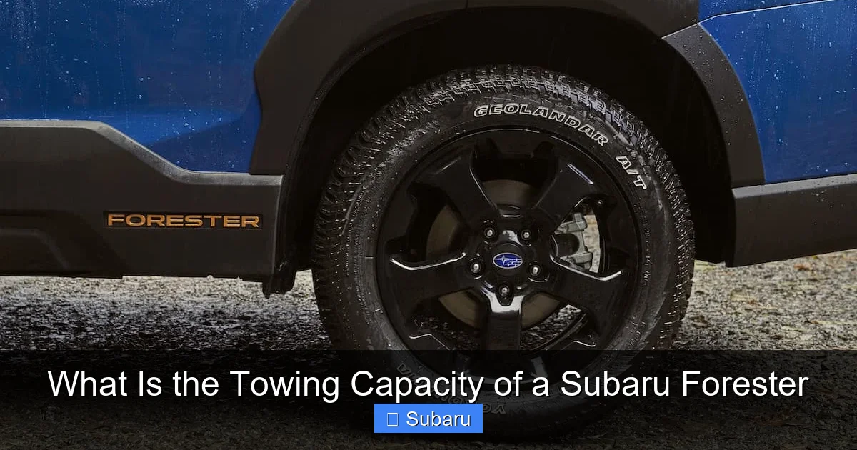 What Is the Towing Capacity of a Subaru Forester