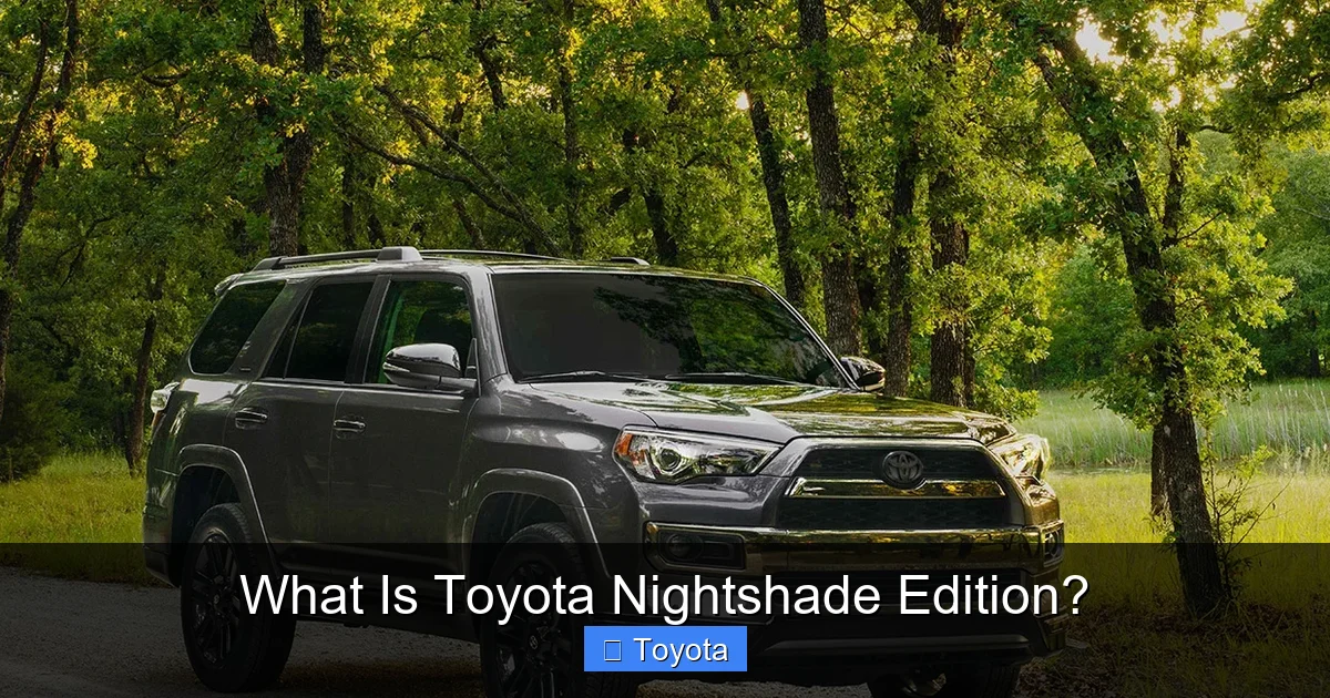 What Is Toyota Nightshade Edition?