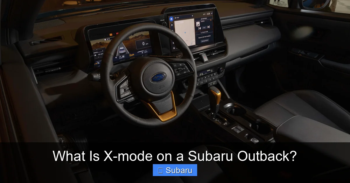 What Is X-mode on a Subaru Outback?