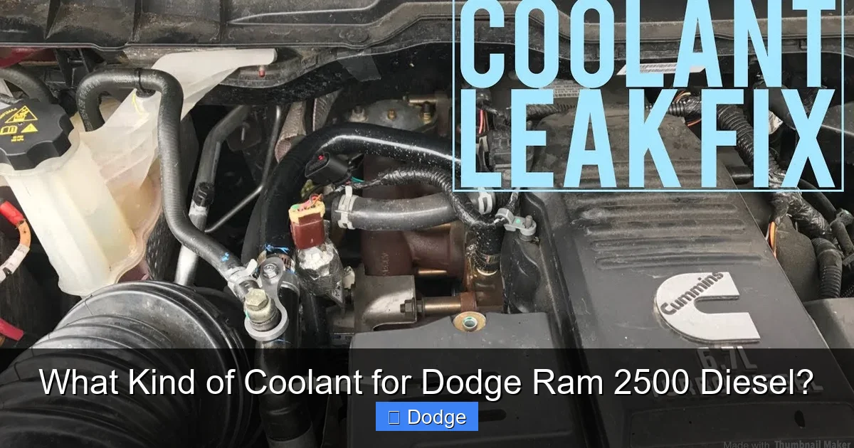 What Kind of Coolant for Dodge Ram 2500 Diesel?