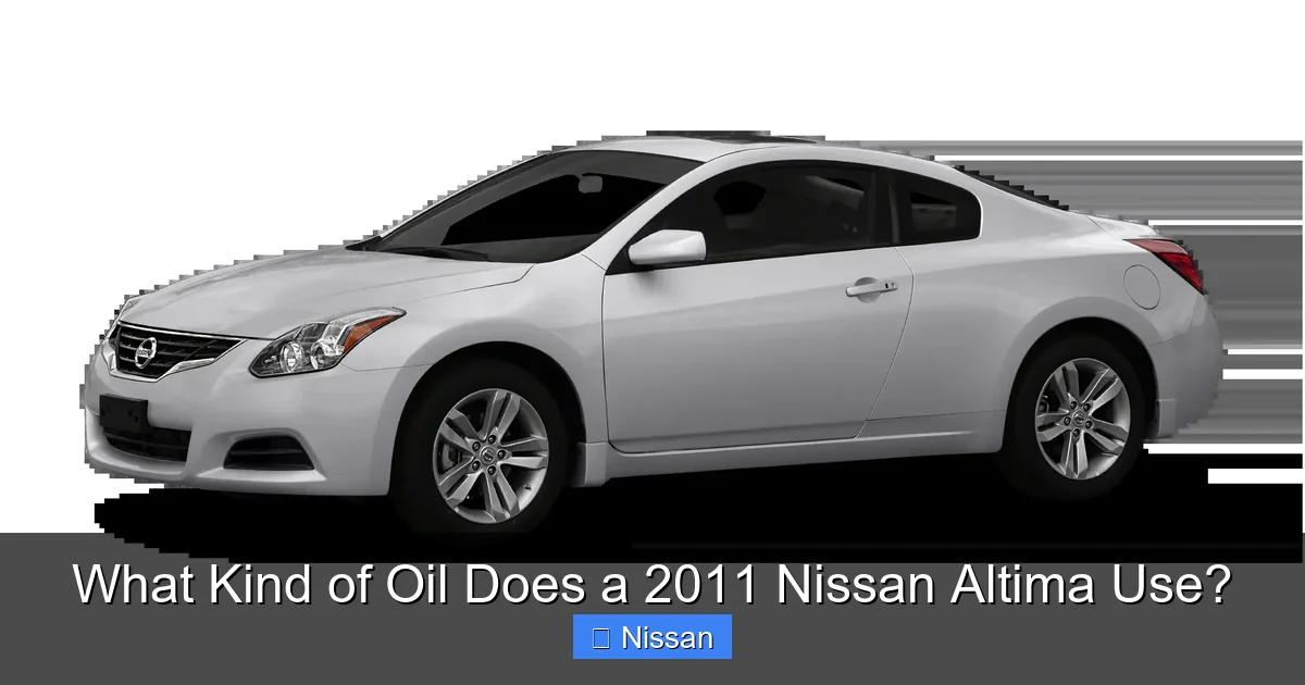 What Kind of Oil Does a 2011 Nissan Altima Use?