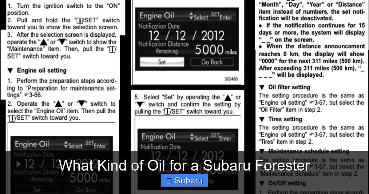 What Kind of Oil for a Subaru Forester