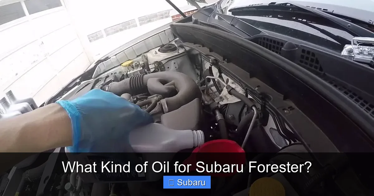 What Kind of Oil for Subaru Forester?