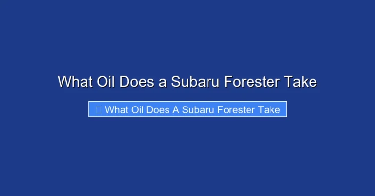 What Oil Does a Subaru Forester Take