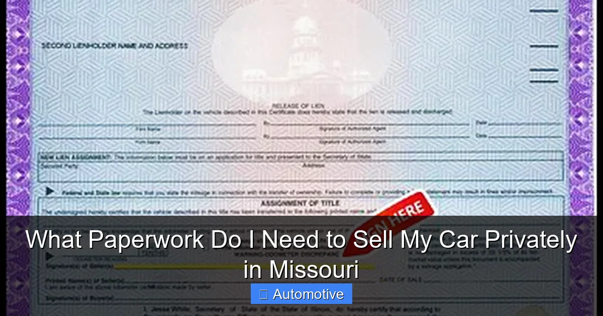 What Paperwork Do I Need to Sell My Car Privately in Missouri