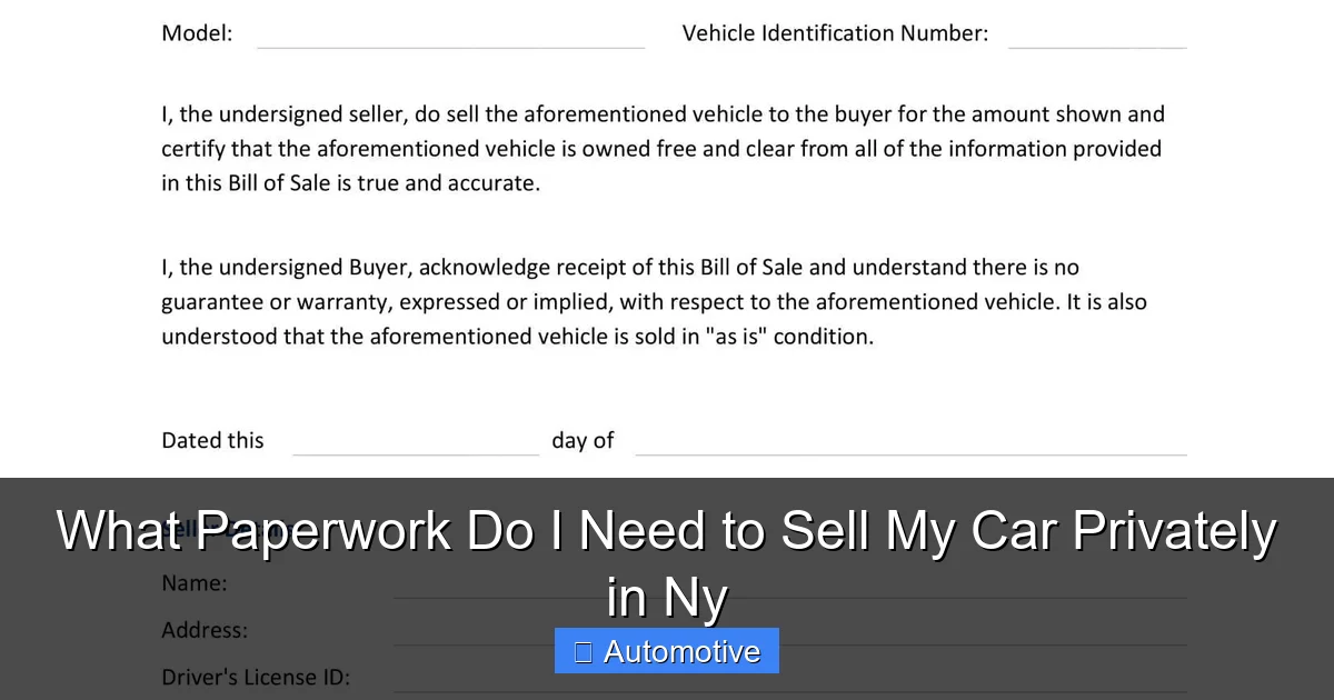 What Paperwork Do I Need to Sell My Car Privately in Ny