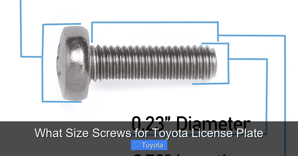 What Size Screws for Toyota License Plate