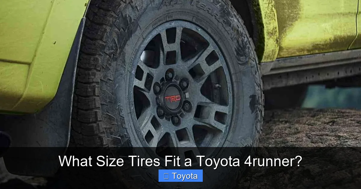 What Size Tires Fit a Toyota 4runner?