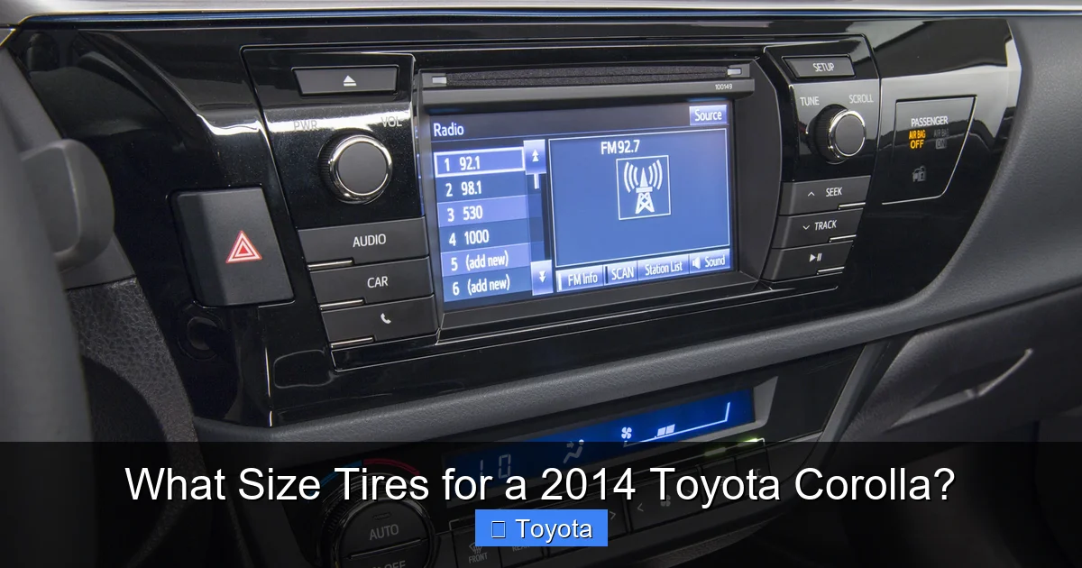 What Size Tires for a 2014 Toyota Corolla?