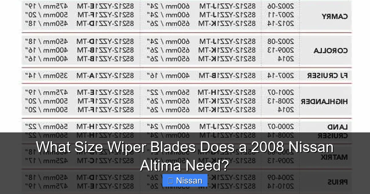 What Size Wiper Blades Does a 2008 Nissan Altima Need?