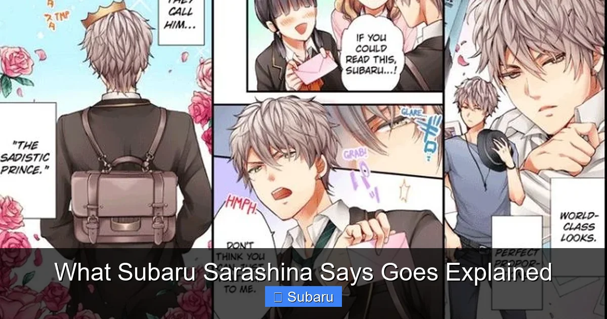 What Subaru Sarashina Says Goes Explained