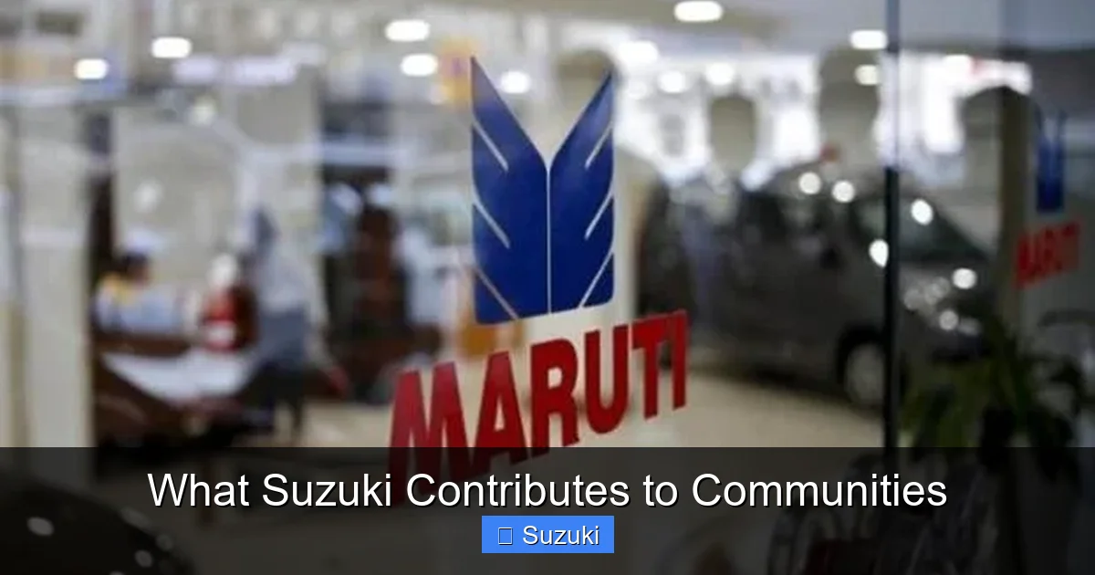 What Suzuki Contributes to Communities