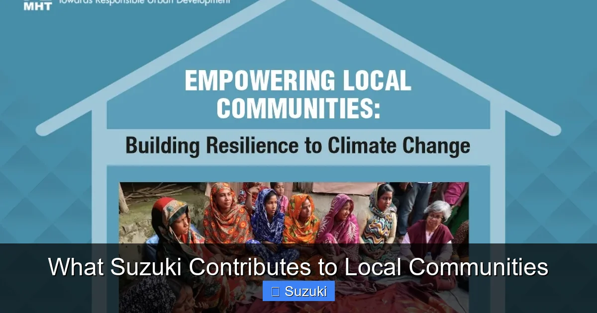 What Suzuki Contributes to Local Communities