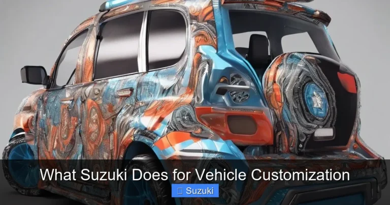 What Suzuki Does for Vehicle Customization