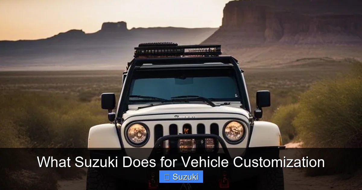 What Suzuki Does for Vehicle Customization