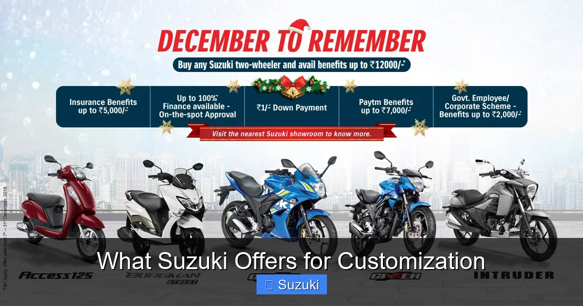What Suzuki Offers for Customization