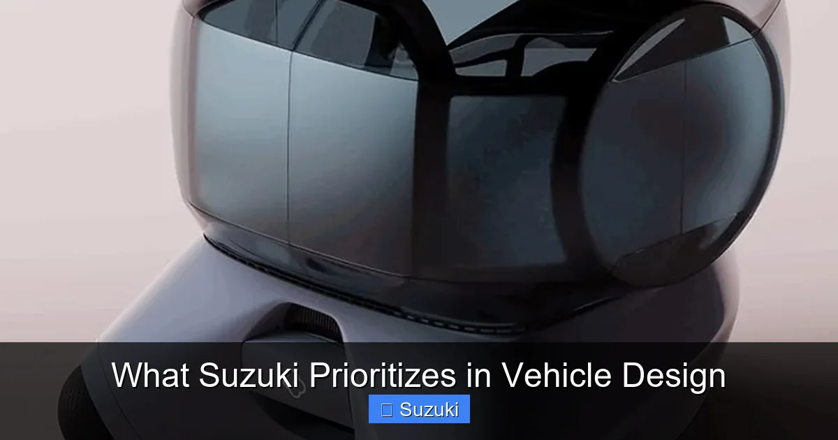 What Suzuki Prioritizes in Vehicle Design
