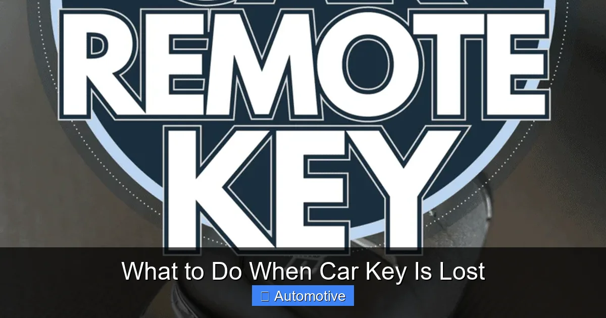 What to Do When Car Key Is Lost