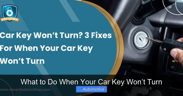 What to Do When Your Car Key Won’t Turn