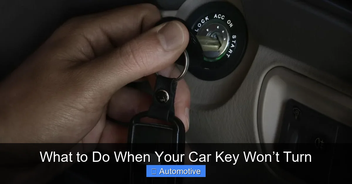What to Do When Your Car Key Won’t Turn
