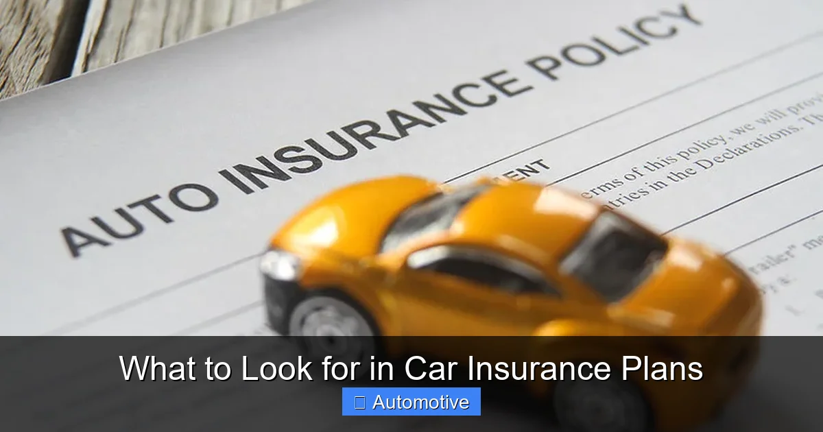 What to Look for in Car Insurance Plans
