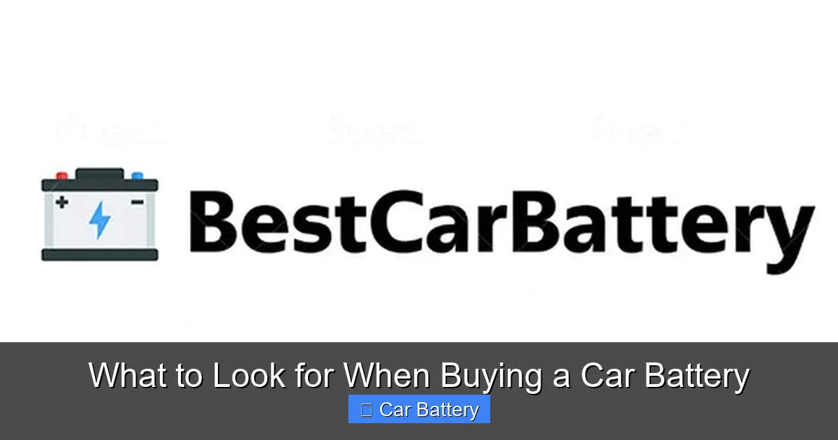 What to Look for When Buying a Car Battery