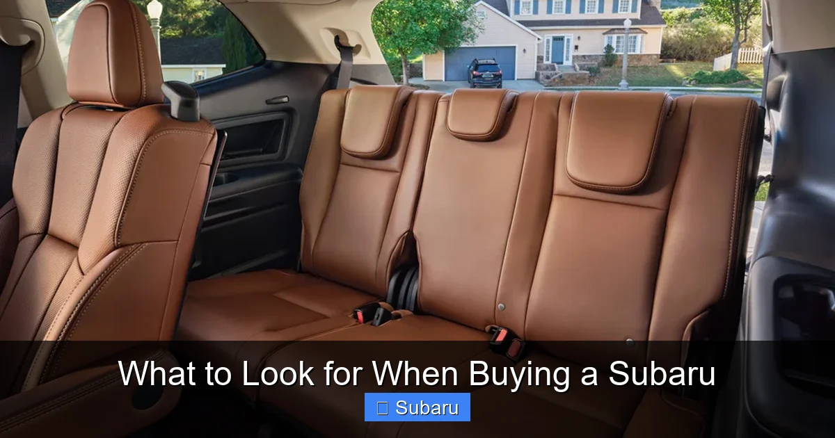 What to Look for When Buying a Subaru