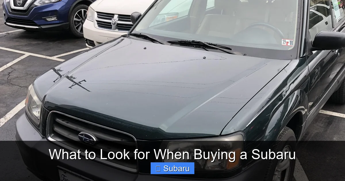 What to Look for When Buying a Subaru