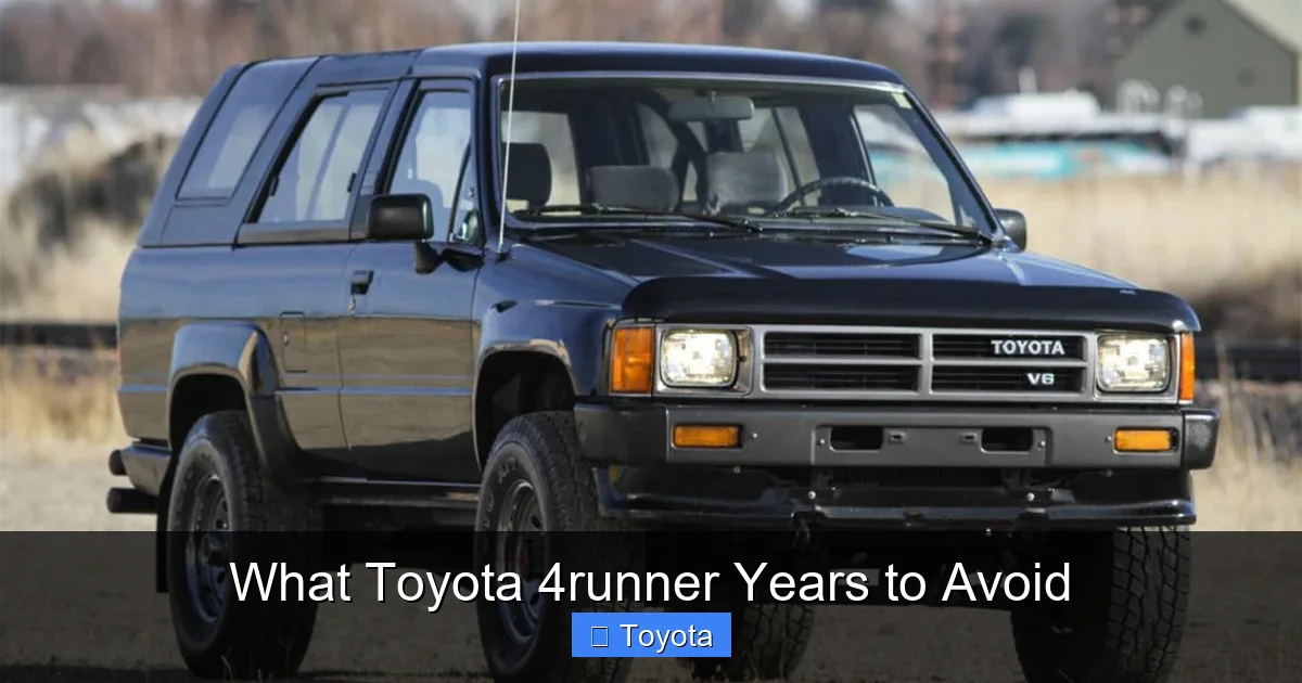 What Toyota 4runner Years to Avoid