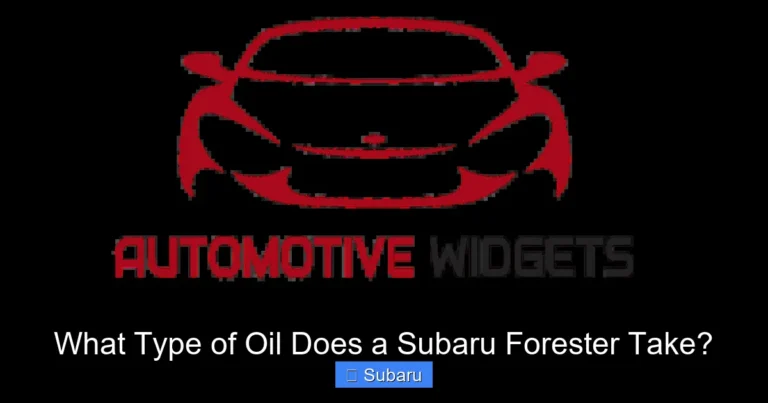 What Type of Oil Does a Subaru Forester Take?