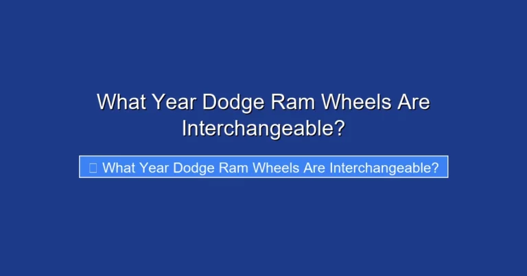 What Year Dodge Ram Wheels Are Interchangeable?