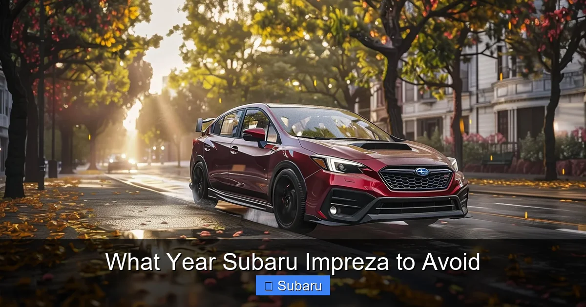 What Year Subaru Impreza to Avoid