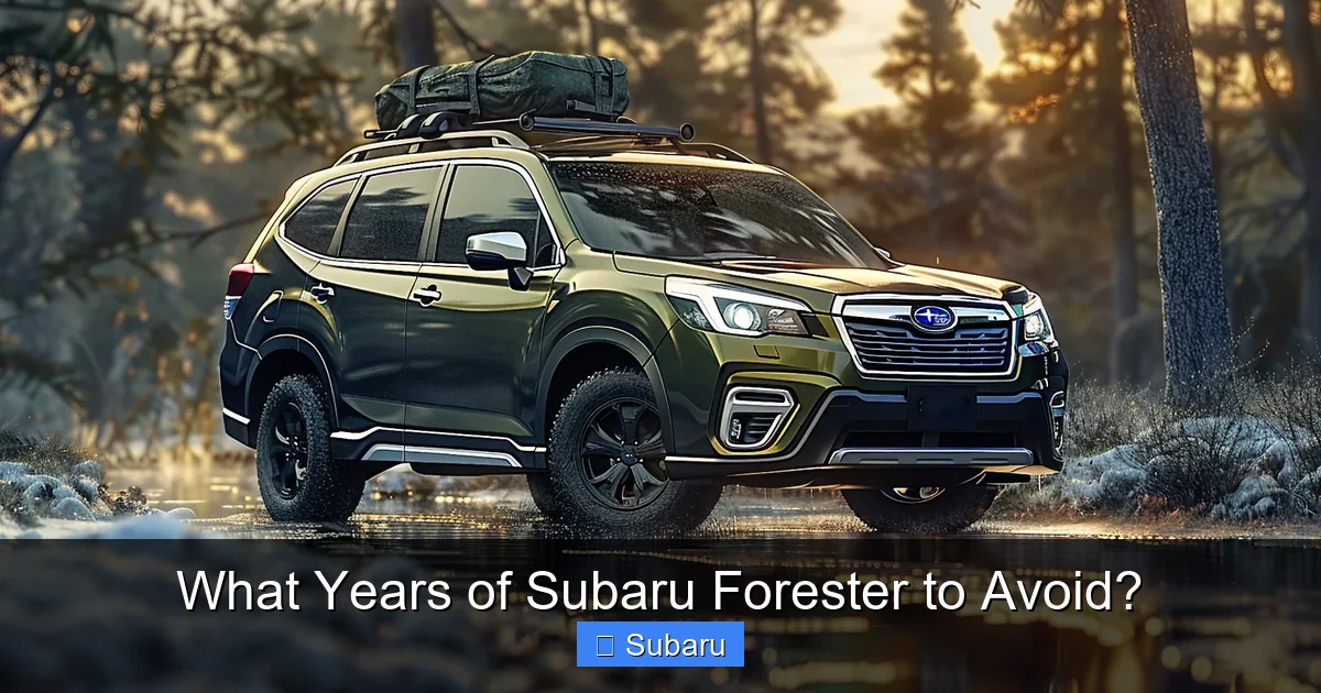 What Years of Subaru Forester to Avoid?