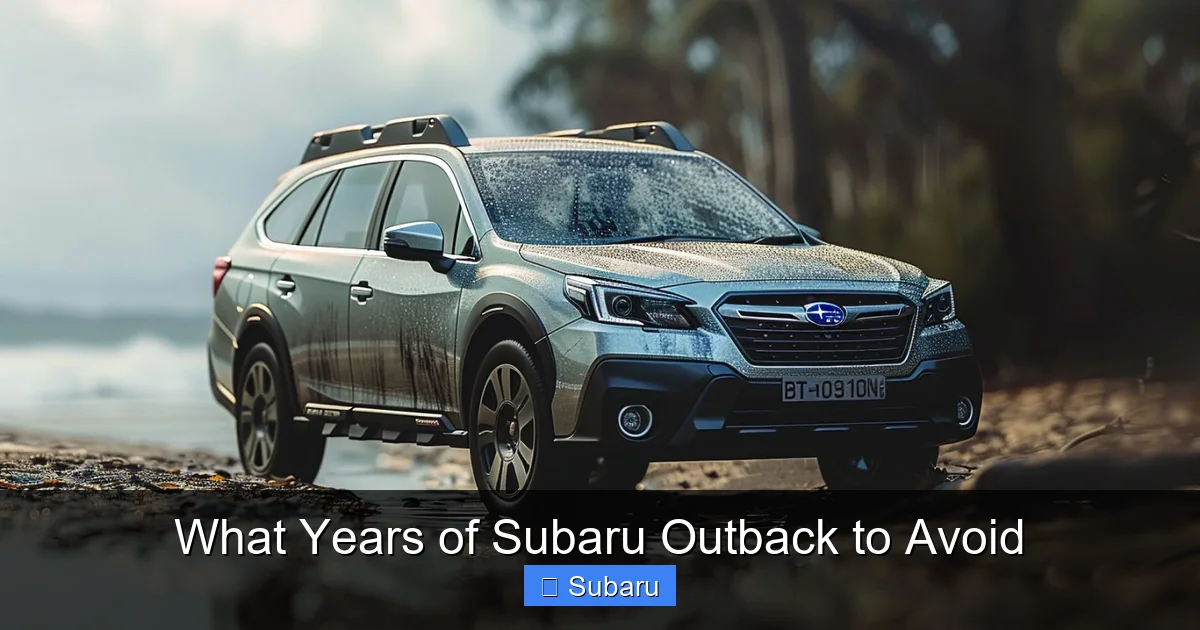 What Years of Subaru Outback to Avoid