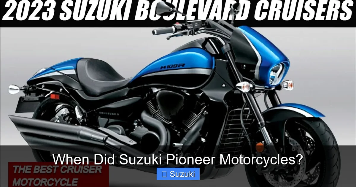 When Did Suzuki Pioneer Motorcycles?