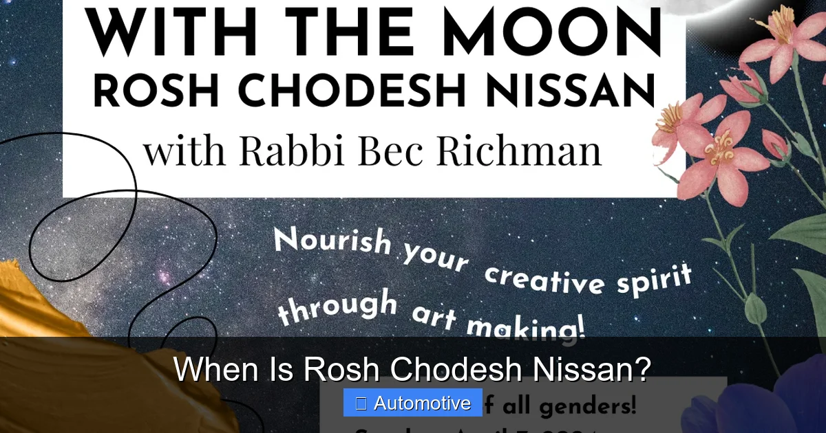 When Is Rosh Chodesh Nissan?