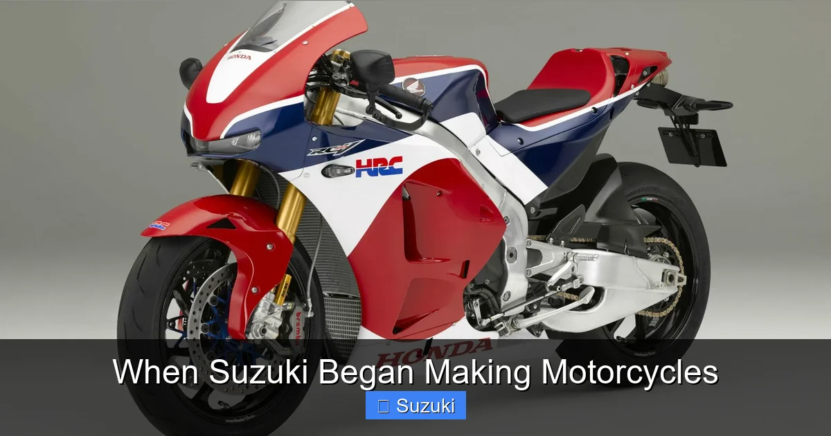 When Suzuki Began Making Motorcycles