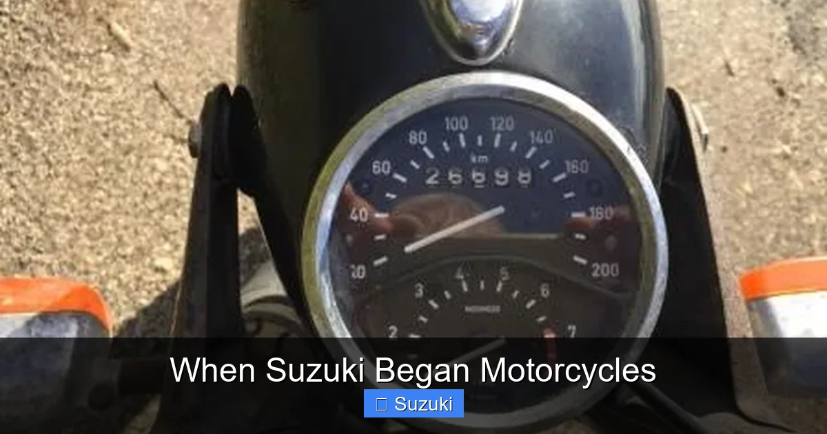 When Suzuki Began Motorcycles